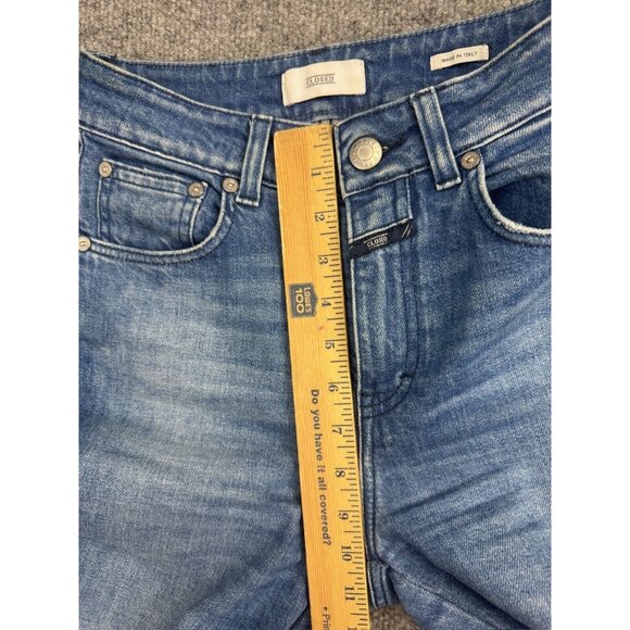 Closed Glow Jeans Women's 25 Blue Denim Made in Italy Ankle Raw Hem Hi Rise - Picture 5 of 13